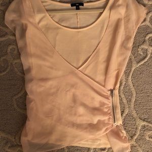Blush sheer overlay top